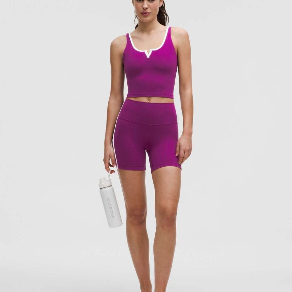 Align Side-Stripe Short 6" — Chilled Grape / White